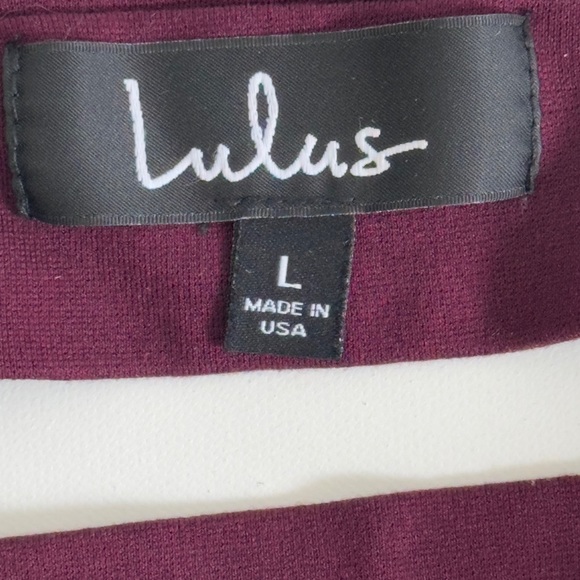 LULUS - Burgundy keyhole Front High Neck Choker Lace Panels Back Crop To… - Picture 9 of 10